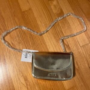 Gold Jimmy Choo Parfums Crossbody Bag with Chain Strap